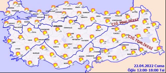 22 Nisan Cuma günü hava nasıl olacak? İşte bölgelerimizde ve bazı kentlerde hava durumu 22 Nisan Cuma günü hava nasıl olacak? İşte bölgelerimizde ve bazı kentlerde hava durumu