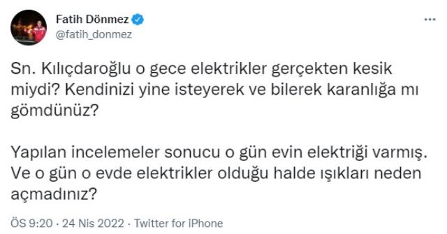 Bakan Dönmez'den Kılıçdaroğlu'yla ilgili gündemi değiştirecek açıklama: Yapılan incelemeler sonucu o gün evin elektriği varmış Bakan Dönmez'den Kılıçdaroğlu'yla ilgili gündemi değiştirecek açıklama: Yapılan incelemeler sonucu o gün evin elektriği varmış