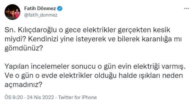 Bakan Dönmez'in 'O gün elektriği kesilmedi' açıklamasına Kılıçdaroğlu çok sert çıktı: Yalansa istifa edecek misin?