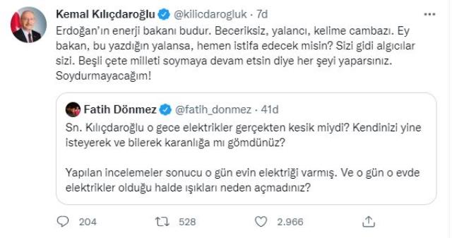 Bakan Dönmez'in 'O gün elektriği kesilmedi' açıklamasına Kılıçdaroğlu çok sert çıktı: Yalansa istifa edecek misin?