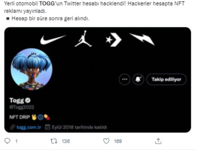 Togg'un Twitter hesabının çalındığı iddiası