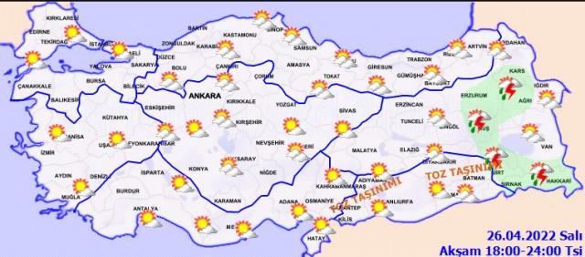 26 Nisan Salı günü hava nasıl olacak?