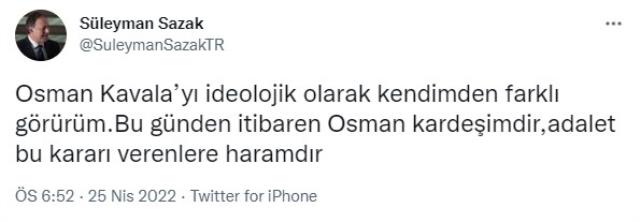 MHP'nin efsane liderlerinden Gün Sazak'ın oğlu Süleyman Sazak: Osman Kavala kardeşimdir