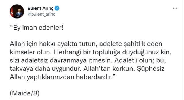 Bülent Arınç'tan Kadir Gecesi vesilesiyle 'adil yargılanma hakkı' ve 'adalet' mesajları: Gezi davasını mı işaret etti?