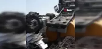 Kamyon sürücüsü hurdaya dönen araçtan burnu bile kanamadan çıktı
