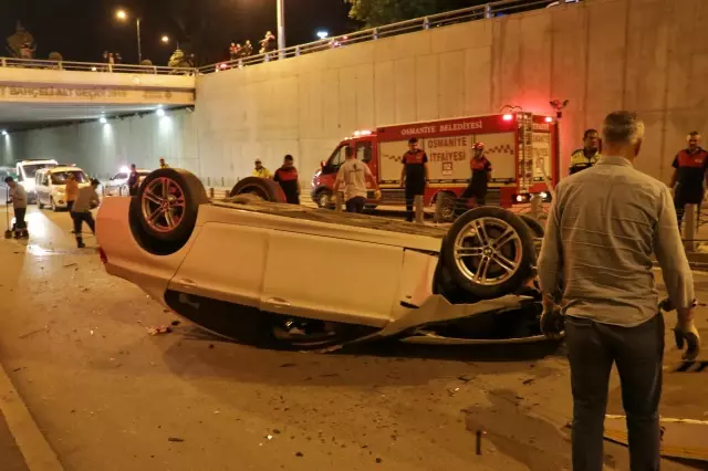 10 metre yükseklikten alt geçide düşen otomobildeki 3 kişi yaralandı