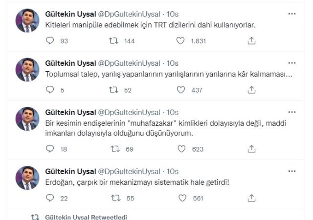 DP lideri Uysal: AK Parti, Anadolu'nun Moğol istilasından sonra gördüğü en büyük yağma hareketidir