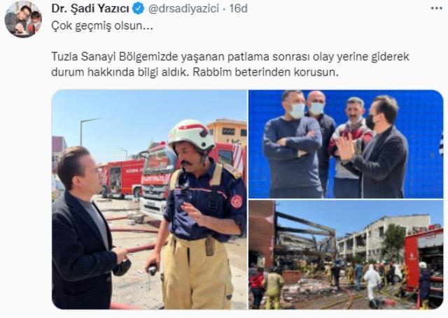 Şadi Yazıcı'nın olay yerinden paylaştığı fotoğraf Tuzla'daki patlamanın şiddetini gözler önüne serdi