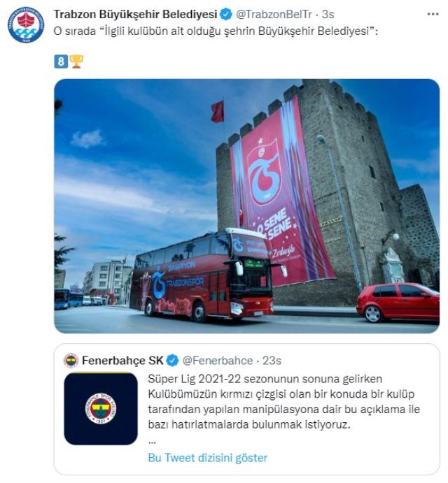 Sosyal medyada kıyamet koptu! Trabzon Büyükşehir Belediyesi'nin Fenerbahçe paylaşımına tepki yağıyor