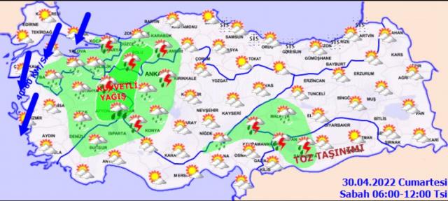 Meteoroloji haritalarla uyardı! Şemsiyesiz çıkmayın