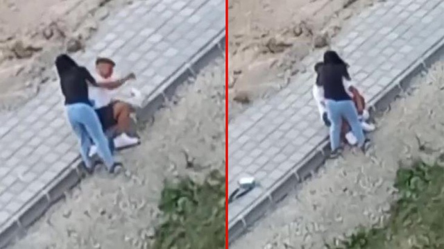 Kaldırımda oturan genç adamı tokatlayıp ölümle tehdit etti Kaldırımda oturan genç adamı tokatlayıp ölümle tehdit etti