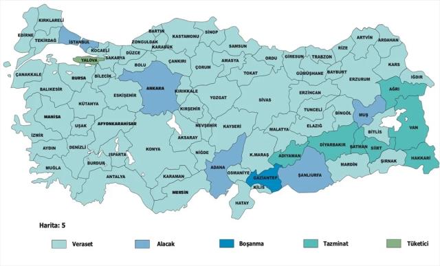 Adalet Bakanlığı, Türkiye'nin 'Dava Atlası'nı çıkardı