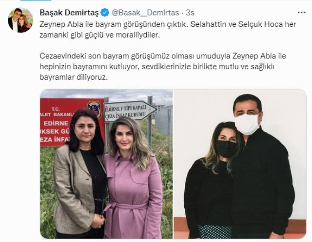 Eşi Selahattin Demirtaş'ı cezaevinde ziyaret eden Başak Demirtaş: Cezaevindeki son bayram görüşümüz olması umuduyla
