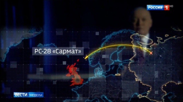 Rus devlet televizyonunda İngiltere'ye tehdit: Bir Sarmat füzesi yeter Rus devlet televizyonunda İngiltere'ye tehdit: Bir Sarmat füzesi yeter