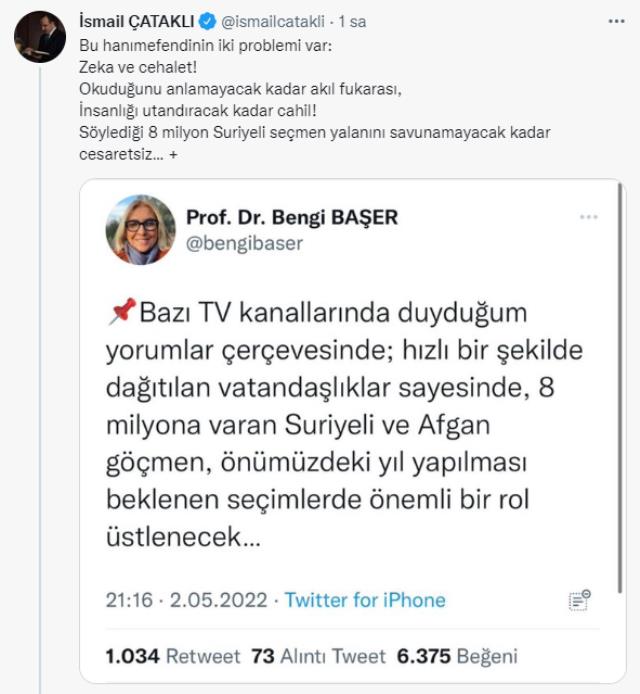 İçişleri Bakanlığı'ndan Prof. Dr. Bengi Başer'in '8 milyon göçmene oy kullandırılacak' iddiasına çok sert yanıt İçişleri Bakanlığı'ndan Prof. Dr. Bengi Başer'in '8 milyon göçmene oy kullandırılacak' iddiasına çok sert yanıt