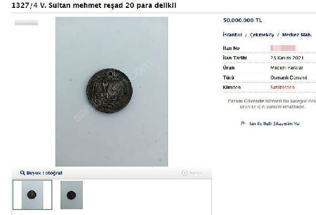 Osmanlı paraları internette milyonlarca liraya satışta Osmanlı paraları internette milyonlarca liraya satışta