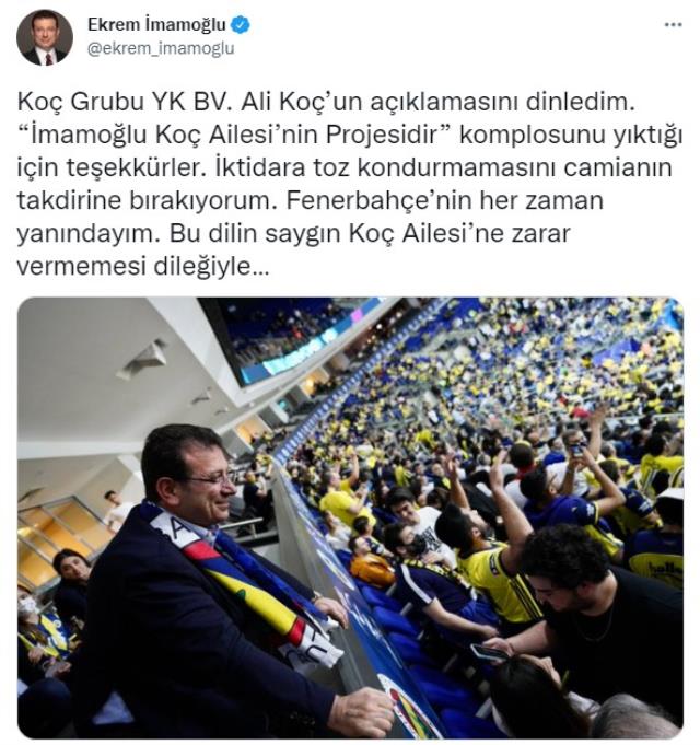 Fenerbahçe taraftarı ayaklandı! Ekrem İmamoğlu'nun Ali Koç'a cevabı ortalığı karıştırdı