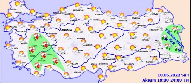 10 Mayıs Salı günü hava nasıl olacak? 10 Mayıs Salı günü hava nasıl olacak?
