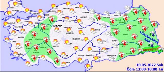 10 Mayıs Salı günü hava nasıl olacak? 10 Mayıs Salı günü hava nasıl olacak?