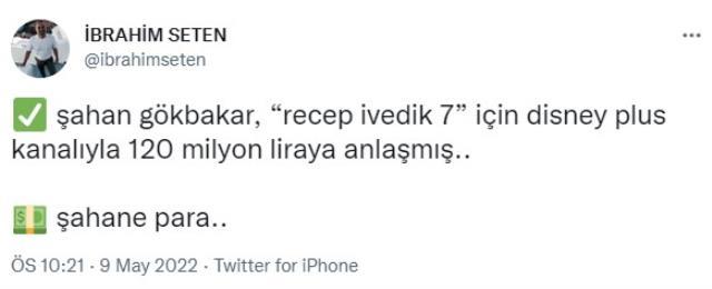 Bomba iddia: Recep İvedik 7 için Disney Plus'la anlaşan Şahan Gökbakar, 120 milyon lira kazanacak