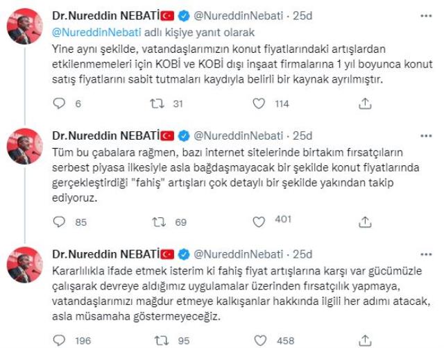 Son Dakika: Bakan Nebati'den konut fiyatlarını artıran fırsatçılara gözdağı: İlgili adımları atacağız, asla müsamaha göstermeyeceğiz