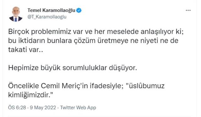 Temel Karamollaoğlu, 'sığınmacı' tartışmasına Cemil Meriç'i hatırlatarak katıldı: Üslubumuz kimliğimizdir!