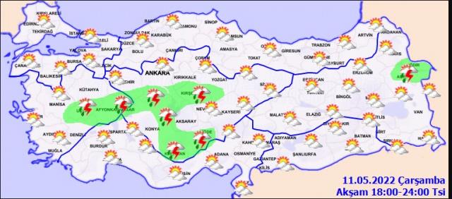 11 Mayıs Çarşamba günü hava nasıl olacak? 11 Mayıs Çarşamba günü hava nasıl olacak?