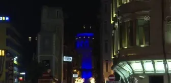 FSM Köprüsü ile Galata Kulesi, Engelliler Haftası'nda maviye büründü