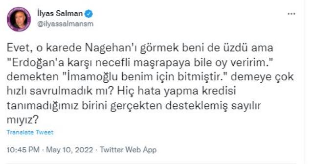 İlyas Salman'dan herkesten farklı İmamoğlu yorumu: Nagehan'ı görmek beni de üzdü ama hata kredisi tanımadık İlyas Salman'dan herkesten farklı İmamoğlu yorumu: Nagehan'ı görmek beni de üzdü ama hata kredisi tanımadık