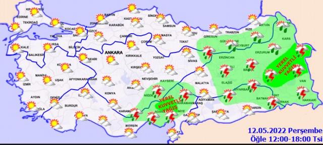 12 Mayıs Perşembe günü hava nasıl olacak? 12 Mayıs Perşembe günü hava nasıl olacak?