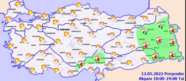 12 Mayıs Perşembe günü hava nasıl olacak? 12 Mayıs Perşembe günü hava nasıl olacak?
