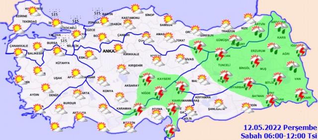 12 Mayıs Perşembe günü hava nasıl olacak? 12 Mayıs Perşembe günü hava nasıl olacak?