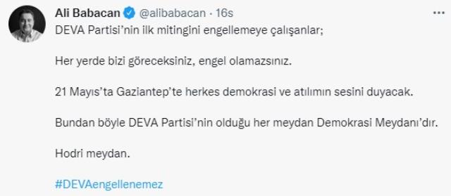 Ali Babacan'ın miting iddialarına Gaziantep Valiliği'nden yanıt: Evrakta sahtecilik nedeniyle suç duyurusunda bulunacağız