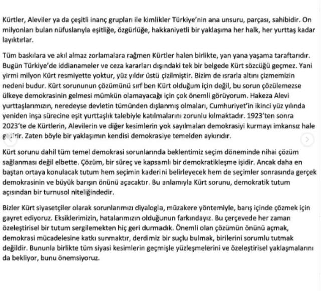 Demirtaş'tan 'aydınlar heyeti' önerisi: Bizim hayalimizdeki Türkiye bir çiçek bahçesidir, tek ırk değil tek yürektir! Demirtaş'tan 'aydınlar heyeti' önerisi: Bizim hayalimizdeki Türkiye bir çiçek bahçesidir, tek ırk değil tek yürektir!