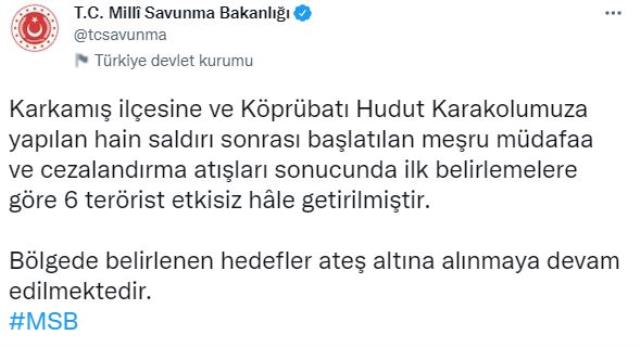 Gaziantep'te 4 askerin ve 1 sivilin yaralandığı saldırıya misliyle karşılık verildi! 6 terörist etkisiz hale getirildi
