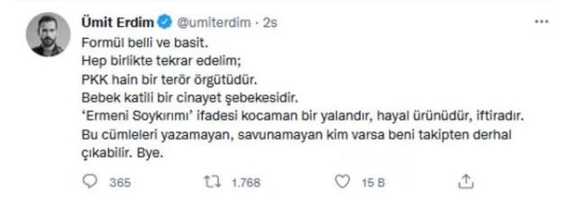 Oyuncu Ümit Erdim'den Canan Kaftancıoğlu'nu destekleyenlere tepki: Sorsak vatanı seviyoruz derler