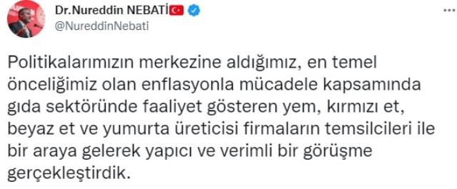Son Dakika! Bakan Nebati: Gıda üreticileriyle KDV indirimine ek olarak fiyatlamada cesur adımlar atılmasında mutabık kaldık