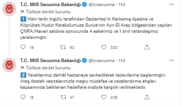 Son Dakika: Gaziantep Karkamış sınırındaki karakola Suriye tarafından saldırı! 4 asker ve 1 sivil yaralandı