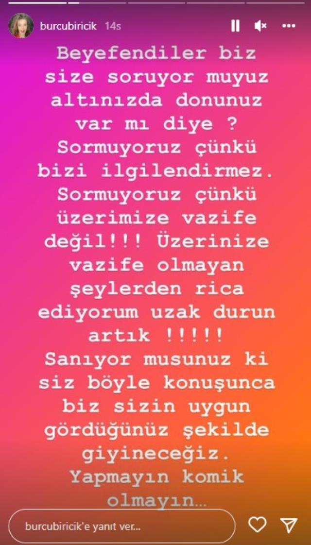 Burcu Biricik'ten Melis Sezen'in kıyafetini eleştiren eski MHP'li vekil Ahmet Çakar'a tepki: Biz size donunuz var mı diye soruyor muyuz?