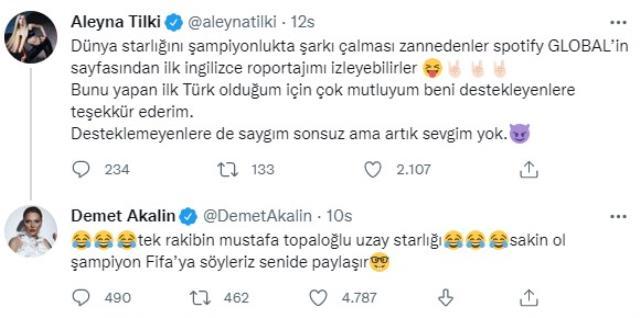 Demet Akalın ve Aleyna Tilki birbirine girdi