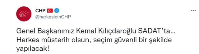 Son Dakika: Kılıçdaroğlu, SADAT'ın önünde: Seçimin güvenliğini sarsacak herhangi bir şey olursa sorumlusu SADAT'tır! Son Dakika: Kılıçdaroğlu, SADAT'ın önünde: Seçimin güvenliğini sarsacak herhangi bir şey olursa sorumlusu SADAT'tır!