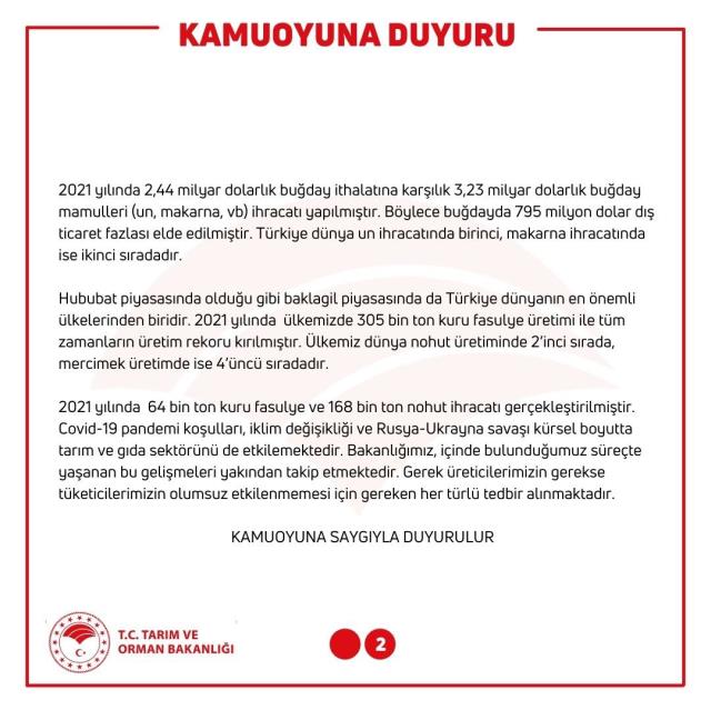 Bakanlıktan 'buğday ithalatı' iddiasına yalanlama