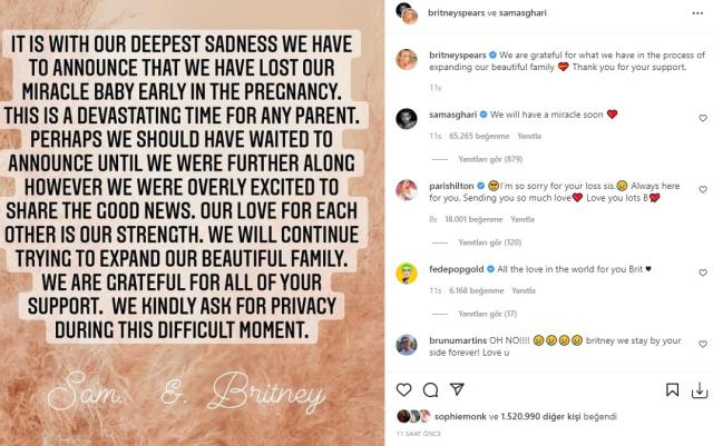Bir ay önce hamile olduğunu açıklayan Britney Spears düşük yaptı