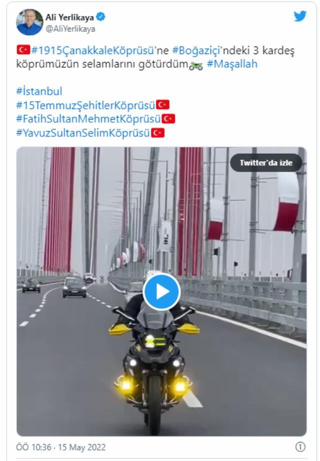 İstanbul Valisi Ali Yerlikaya, 1915 Çanakkale Köprüsü'nden motosikletiyle geçti