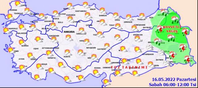 16 Mayıs Pazartesi günü hava nasıl olacak?