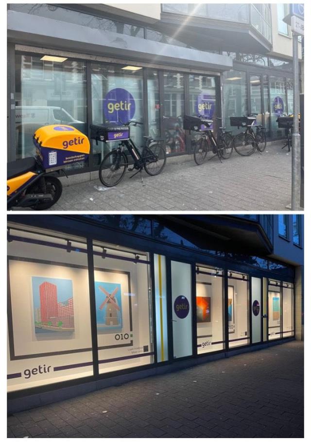Getir'in Rotterdam'daki şubesinin görüntüsü talep üzerine sanat eserine dönüştürüldü