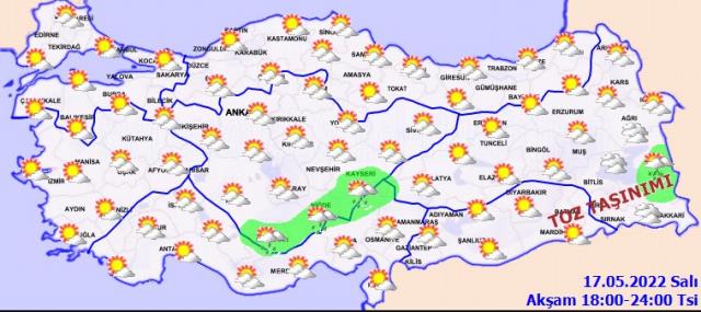 17 Mayıs Salı günü hava nasıl olacak?