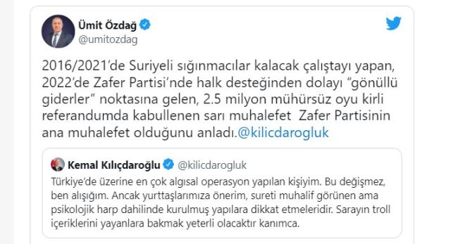 Kılıçdaroğlu'ndan ile Ümit Özdağ arasında 'Atatürk havalimanı' atışması: Sureti muhalif görünenlere dikkat edilmeli