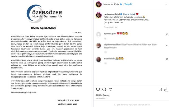 Sevgilisinden hamile kaldığı ileri sürülen Beste Açar'ın avukatından yalanlama geldi Sevgilisinden hamile kaldığı ileri sürülen Beste Açar'ın avukatından yalanlama geldi