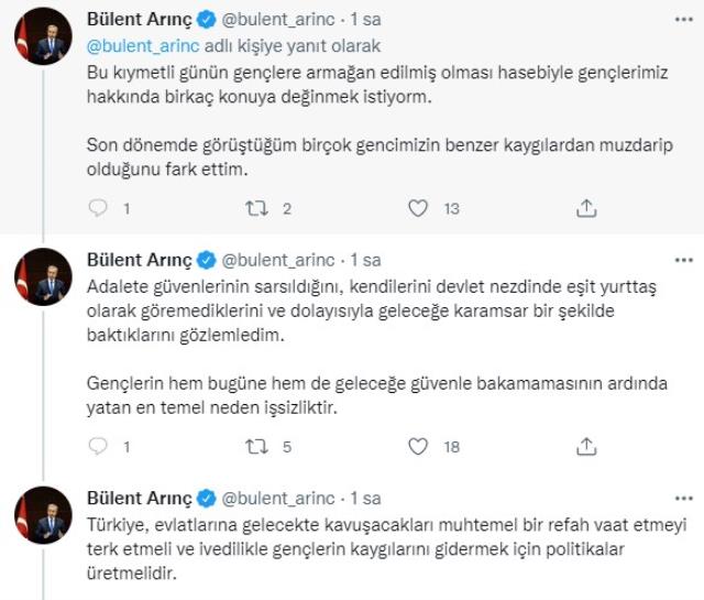 Arınç bildiğiniz gibi! Bu kez 19 Mayıs paylaşımında gençler üzerinden iktidara yüklendi Arınç bildiğiniz gibi! Bu kez 19 Mayıs paylaşımında gençler üzerinden iktidara yüklendi